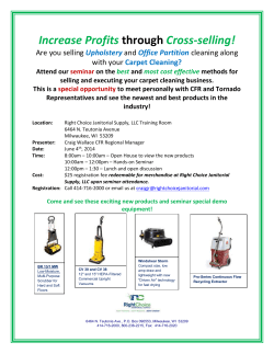 Carpet Cleaning? Attend our seminar on the best and most cost