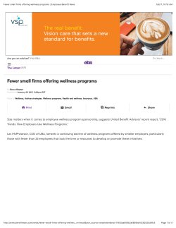 Fewer small firms offering wellness programs | Employee Benefit