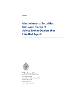 Massachusetts Securities Division`s Sweep of Select Broker
