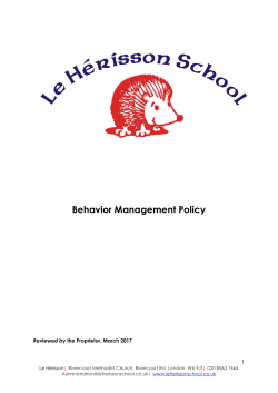 LHS Behaviour Management Policy