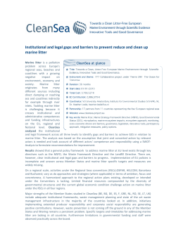 Institutional and legal gaps and barriers to prevent