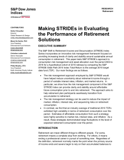 Making STRIDEs in Evaluating the Performance of Retirement
