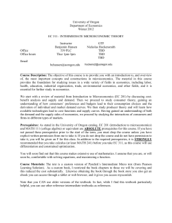 University of Oregon Department of Economics Winter 2012 EC 311