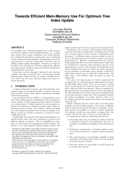 Towards Efficient Main-Memory Use For Optimum Tree Index Update
