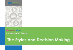 The Styles and Decision Making