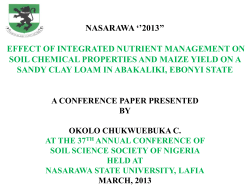 nasarawa ``2013`` effect of integrated nutrient management on soil