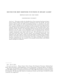 bounds for best response functions in binary games1