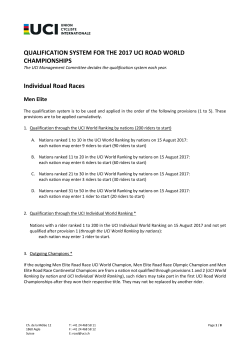 Qualification system for the 2017 UCI Road World Championships