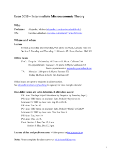Econ 3010 &ndash; Intermediate Microeconomic Theory