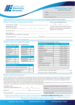 A connection card - Northern Ireland Electricity Networks