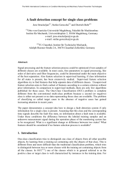 A fault detection concept for single class problems - Otto
