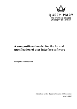 A compositional model for the formal specification of user interface