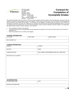 Incomplete Grade Contract