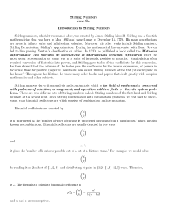 Stirling Numbers by Jane Go - kobotis technologies, inc.