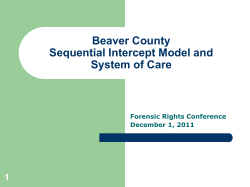 Sequential Intercept Model and System of Care