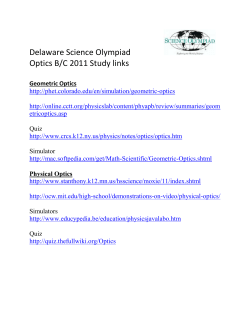 Optics C/B Study links - Delaware Science Olympiad