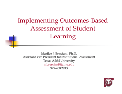 Implementing Outcomes-Based Assessment of Student Learning