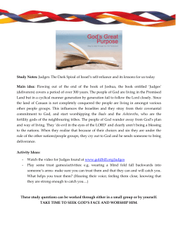Study Notes: Judges: The Dark Spiral of Israel`s self