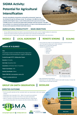 agricultural productivity - main objectives sigma at a glance