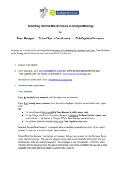 Submitting Interclub Results Sheets on ConfigureRankings Team