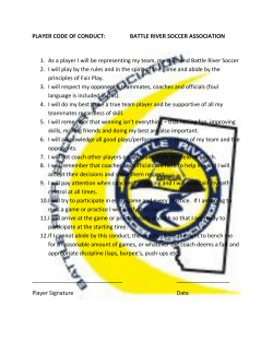 PLAYER CODE OF CONDUCT - Battle River Soccer Association