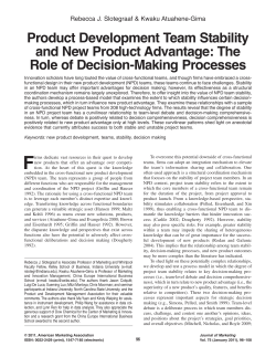 Product Development Team Stability and New Product Advantage
