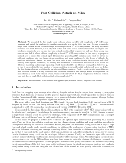 Fast Collision Attack on MD5