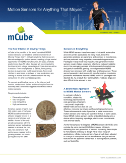 Motion Sensors for Anything That Moves