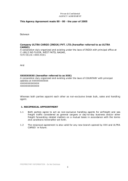 agency agreement - ultra cargo (india)pvt.ltd