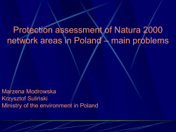 Special areas for bird protection