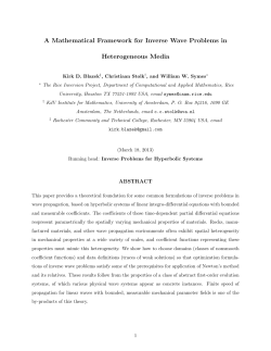 A Mathematical Framework for Inverse Wave Problems in