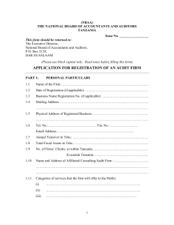 application for registration of an audit firm