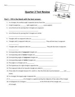 Quarter 2 Test Review Part I