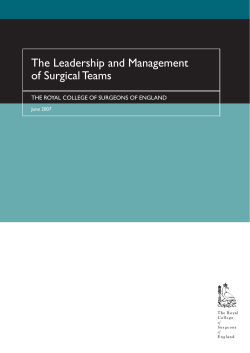 The Leadership and Management of Surgical Teams