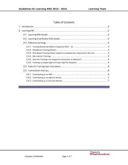 Guidelines for Training KRA and Regularization