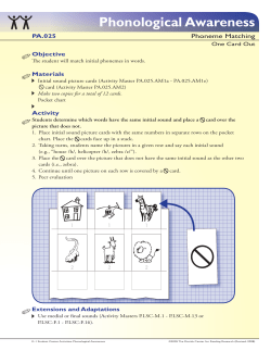 PA.025 One Card Out - Florida Center for Reading Research