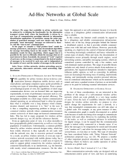 Ad-Hoc Networks at Global Scale - University of California San Diego