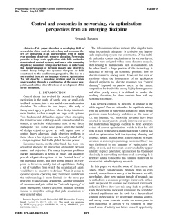 Control and Economics in Networking, Via Optimization