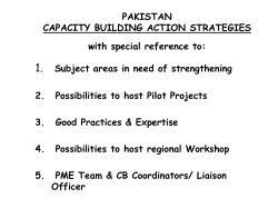 PAKISTAN CAPACITY BUILDING ACTION STRATEGIES