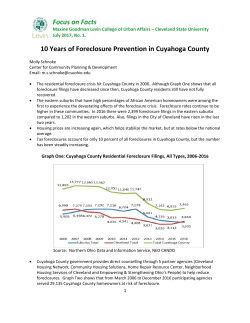 Focus on Facts 10 Years of Foreclosure Prevention in Cuyahoga