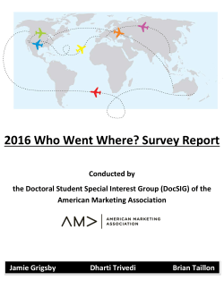 2016 Who Went Where? Survey Report