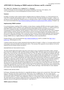 APPENDIX S2: Running an MRDS analysis in Distance and R