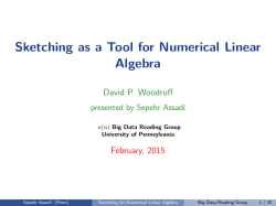 Sketching as a Tool for Numerical Linear Algebra