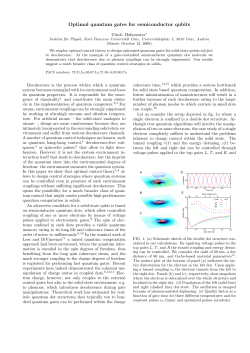 Optimal quantum gates for semiconductor qubits - Uni Graz