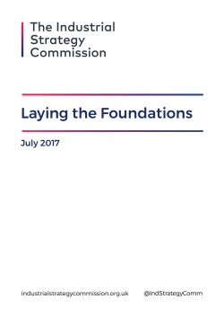 Laying the Foundations - The Industrial Strategy Commission