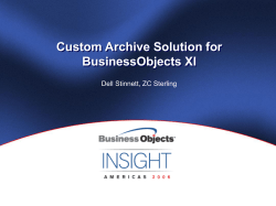 Custom Archive Solution for BusinessObjects XI