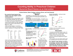 Counting Ability in Preschool Children