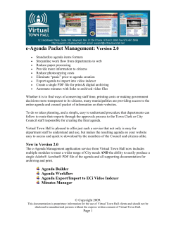 E-Agenda Packet Management - Whether it is to find ways of