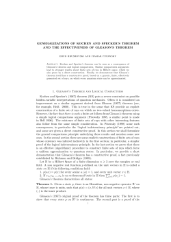 GENERALIZATIONS OF KOCHEN AND SPECKER`S THEOREM