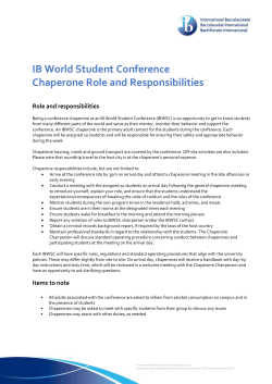 Read about the roles and responsibilities of a Chaperone